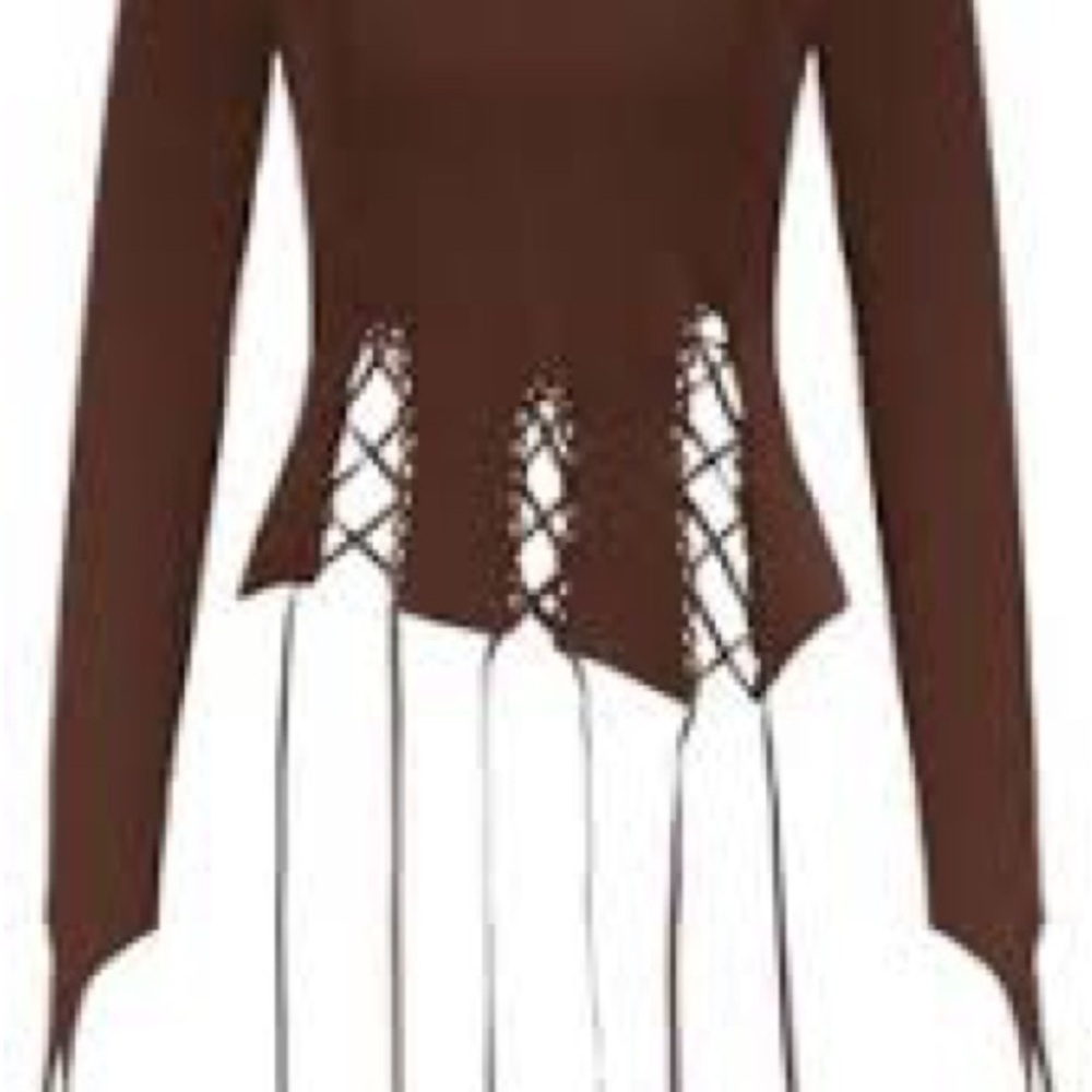 Scarlet Darkness Brown Top with Unique Cutout Design with hood Size S - Picture 3 of 11